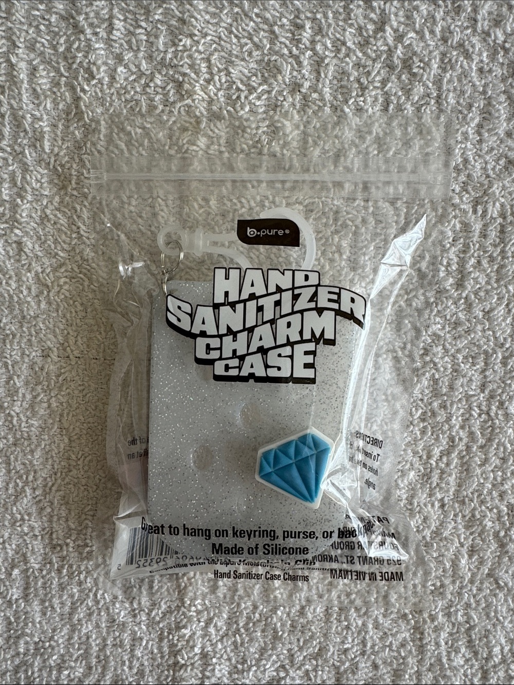 B.Pure Hand Sanitizer Charm Case with Blue Diamond Charm